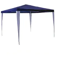 VCM Pavillon | Maße ca. 3x3 m | wasserabweisende 110g / m² PE Plane | Partyzelt | Gartenzelt mit Stahlgestell | Festivalzelt | Blau