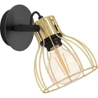 Eglo SAMBATELLO Spot - L26 x B15 x H22 cm - schwarz, messing-gebürstet - 1X40W exkl. - IP20