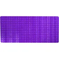 MSV Tapis Anti Derapant Quadro Premium 36x76 cm Violet
