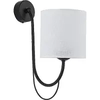 Licht-Erlebnisse Wandlampe Schwarz Weiß Stoffschirm Klassisch wohnlich SALNIO Wandleuchte Schlafzimmerlampe