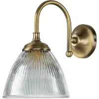 Licht-Erlebnisse Wandlampe Messing Glas E14 in Bronze elegant Handarbeit Wandleuchte innen