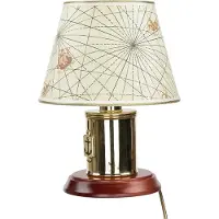 Licht-Erlebnisse Nachttischleuchte 30 cm E27 Creme Messing Jugendstil Tischlampe