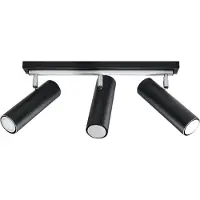 Licht-Erlebnisse Spot Schwarz Metall 3-flammig 45cm lang Modern GU10 DUCCIA Deckenlampe Strahler Wohnzimmer Flur