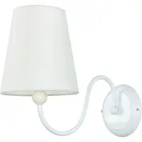Licht-Erlebnisse Weiße Wandlampe Landhaus Stoff Schirm wohnlich BOULI Schlafzimmer Wohnzimmer Wandleuchte