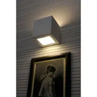 Licht-Erlebnisse Zeitlose Wandleuchte Weiß Gips E27 bemalbare Wandlampe Wohnzimmer Schlafzimmer Flur