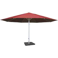 Mendler Sonnenschirm Carpi II, Gastronomie Marktschirm, Ø 5m Polyester/Alu Mast weiß 28kg rot mit Ständer