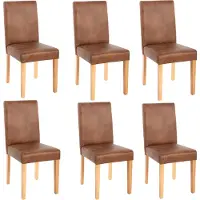 Mendler 6er-Set Esszimmerstuhl Stuhl Küchenstuhl Littau Textil, WildKunstleder, helle Beine