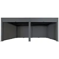 Mendler Pergola MCW-L46 mit 6x Seitenwand, Gartenpavillon Lamellen-Pavillon Rollo, 11cm-Alu-Gestell, sturmfest 3x6m anthrazit