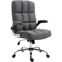 Mendler Bürostuhl MCW-J21, Chefsessel Drehstuhl Schreibtischstuhl, höhenverstellbar Stoff/Textil dunkelgrau