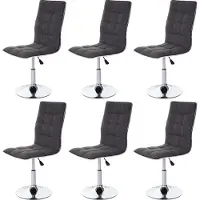 MCW 6er-Set Esszimmerstuhl MCW-C41, Stuhl Küchenstuhl, Stoff/Textil MVG hellgrau