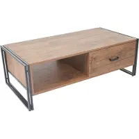 Mendler Couchtisch MCW-A27, Beistelltisch Wohnzimmertisch, 41x120x60cm 3D-Struktur, Metall MDF Wildeiche-Optik