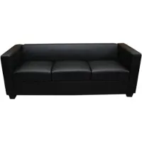 Mendler 3er Sofa Lille Leder, schwarz