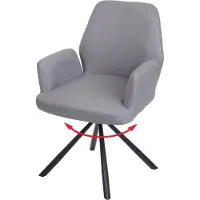 MCW Esszimmerstuhl MCW-H71, Küchenstuhl Lehnstuhl Stuhl, drehbar Auto-Position Stoff/Textil Stahl hellgrau