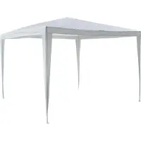 VCM Pavillon | Maße ca. 3x3 m | wasserabweisende 110g / m² PE Plane | Partyzelt | Gartenzelt mit Stahlgestell | Festivalzelt | Weiß