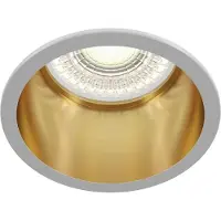 Maytoni Reif Spot Strahler Einbauleuchte DL049-01WG 1xGU10, Weiß mit Gold, aus Aluminum, exkl. Leuchtmittel