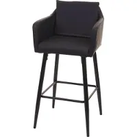 Mendler Barhocker MCW-H93, Barstuhl Tresenhocker, Fußablage Metall Kunstleder schwarz