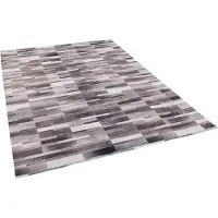 Pergamon Kunstfaser Patchwork Tierfell Beige Braun Stripes, Größe:120x160 cm