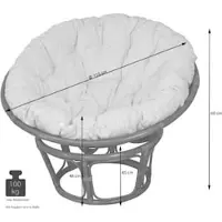 Möbel Direkt Online Papasansessel, Durchmesser 110 cm Sessel mit Kissen
