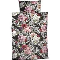 Casatex Satin Bettwäsche Neldy schwarz-rose 155x220 cm + 80x80 cm