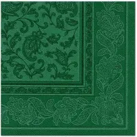 Papstar 50 Servietten "ROYAL Collection" 1/4-Falz 40 cm x 40 cm dunkelgrün "Ornaments"