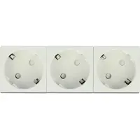DeLOCK - Easy 45 - Steckdose - 2P - Typ F - mit Verschluss - 3 Steckdosen - 16 A - Wechselstrom 250 V - weiß, RAL 9003