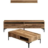 Skye Decor , Istanbul - Walnut, Wohnzimmermöbel-Set, Nussbaum, 100 % MELAMINBESCHICHTETE SPANPLATTEN, 180 x 35 x 47 cm