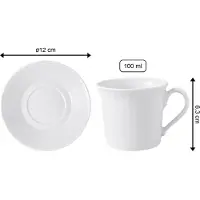Villeroy & Boch Tasse "Espressotassen mit Untertassen Cellini 100 ml 6er Set weiß", weiß, B:2cm H:2cm Ø:12cm, Porzellan, Trinkgefäße, Tasse, Spülmaschinengeeignet, Mikrowellenfest