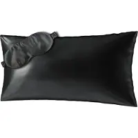 Ailoria BEAUTY SLEEP SET Silk Zipper Pillowcase (40x80) (black) with eye mask