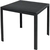 Mojawo Holzimitat Gartentisch Outdoortisch Esstisch Aluminium schwarz 80x80cm