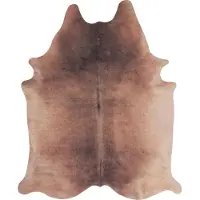 Pergamon Teppich Kunstfaser Tierfell Rinderfell Optik , Größe:125x160 cm, Farbe:Beige