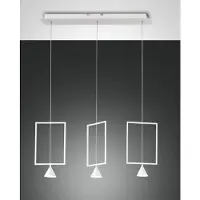 FABAS LUCE LED Pendelleuchte Sirio 2000x730mm 24W Warmweiß Weiß dimmbar