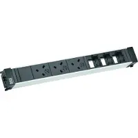 Bachmann 909.0027 - 3 AC-Ausgänge - Indoor - Typ G (BS 1363) - Typ G - Aluminium - Schwar