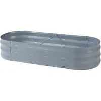 Casa.pro Pflanzbeet ‘Alfedena’ verzinkter Stahl oval 129 x 50 x 25 cm Anthrazit