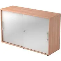 Hammerbacher Schiebetürschrank 2OH 120cm RE Nussb./Silber