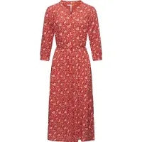 Ragwear Maxikleid "Meve" Ohne Taschen Leichtes Langarmkleid mit Blumenmuster