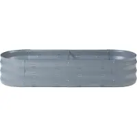 Casa.pro Pflanzbeet ‘Alfedena’ verzinkter Stahl oval 129 x 50 x 25 cm Anthrazit