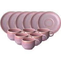 Villeroy & Boch like. by Perlemor Coral Espressotasse mit Untertasse 60 ml 6er Set