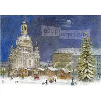 Pappnoptikum Adventskalender Dresden Frauenkirche – Weihnachtsmarkt-Motiv
