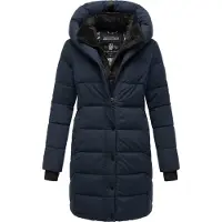 NAVAHOO Steppmantel "Knutschilein" Stylischer Damenmantel mit abnehmbarem Fleece-Kragen