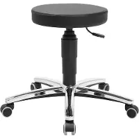 Topstar Laborhocker Tec 70, desinfektionsmittelbeständig, gepolstert, Hartbodenrollen, Ø 35 x H 390 – 520 mm, schwarz