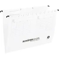 Schäfer Shop Hängemappe, DIN A4, Öffnung seitlich, weiß, 25 Stück