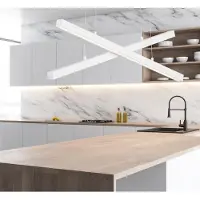 Nova Luce X-LINE LED Pendelleuchte Weiß 40W Warmweiss 100x8x120cm dimmbar 9060910