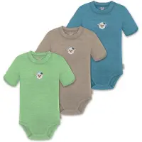 Normani 3er Set Baby Merino Kurzarmbody „Tihoi" - 9319