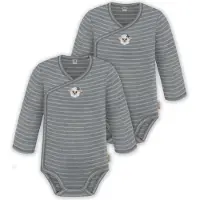 Normani 2er Pack Doppelpack Baby-Body Merino Wickelbody Bodysuit Langarm - 9343