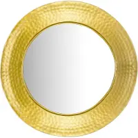 FineBuy Wandspiegel Flurspiegel Rund Metall 60 cm Spiegel Flur Hammerschlag