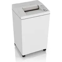 Ideal Aktenvernichter 3104 SMC/O, Minischnitt 0,8 x 5 mm, P-7, 120 l, 8-9 Blatt Schnittleistung, Öler, mit Rollen, Blauer Engel, grau