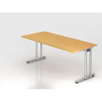 Hjh OFFICE PRO NANO 19 S - 180 x 80 Buche/Silber