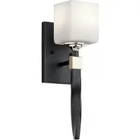 Licht-Erlebnisse Badezimmerlampe Glas Metall G9 IP44 warmweißes Licht 3000 K 300 lm H: 41.3 cm Schwarz Weiß Nickel Modern