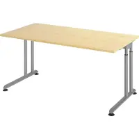 Hjh OFFICE PRO ZENO 16 S | 160x80 - 160 x 80 Ahorn/Silber h?henverstellbar