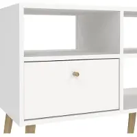 Ebuy24 Bodo TV Tisch 2 Schubladen, 4 Ablagen weiß.